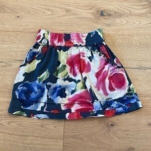Abercrombie Kids Girls Size Small Watercolor Floral Skirt with Pockets